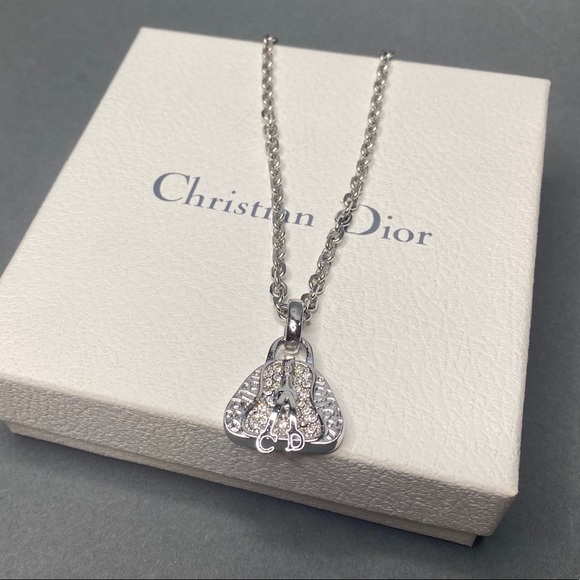 Dior Jewelry - Dior Vintage Silver Crystal Purse Pendant Necklace